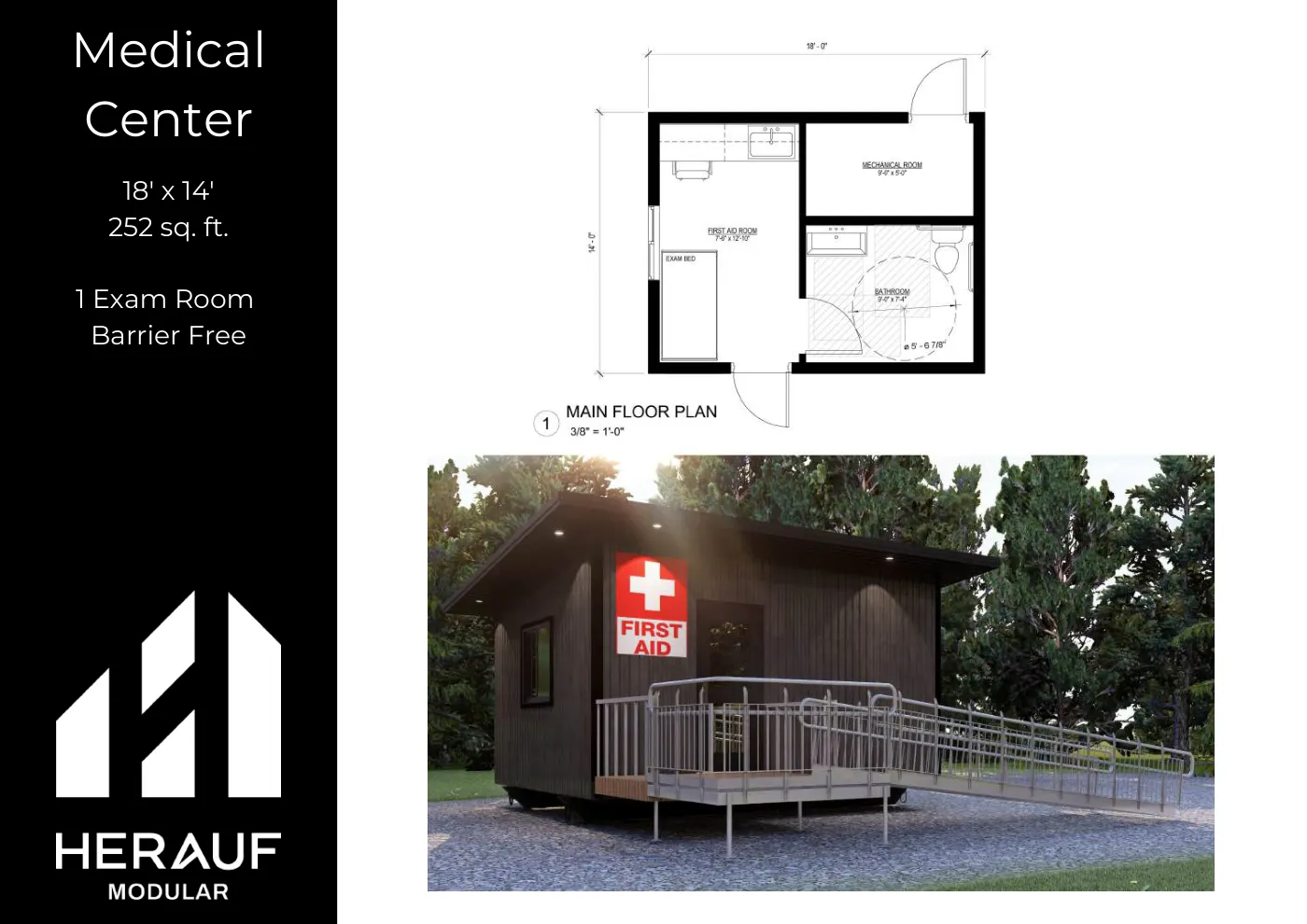 Medical centre, 18' × 14' floor plan page from the Commercial Brochure