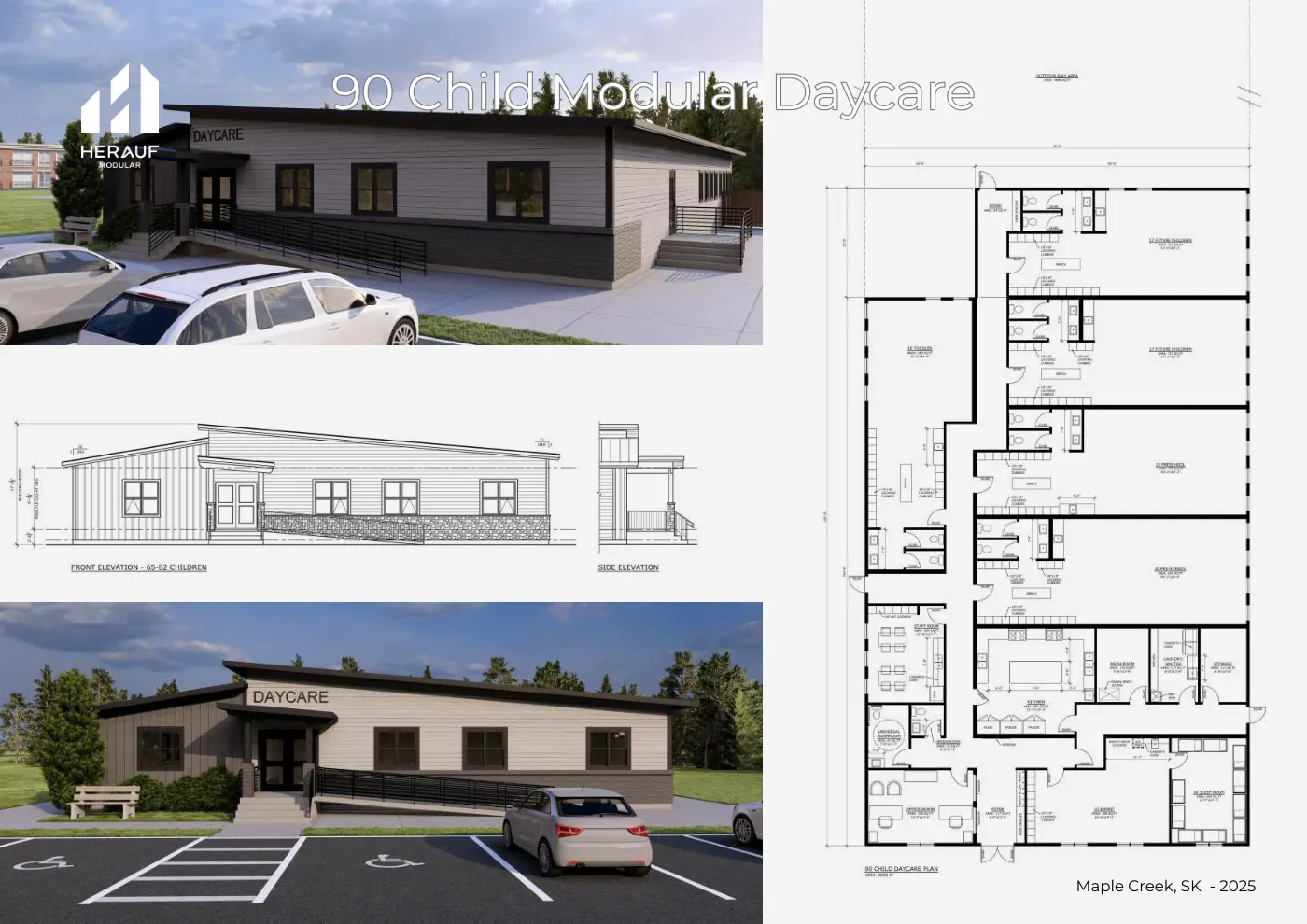 90 Child Daycare brochure page: floor plan and specifications