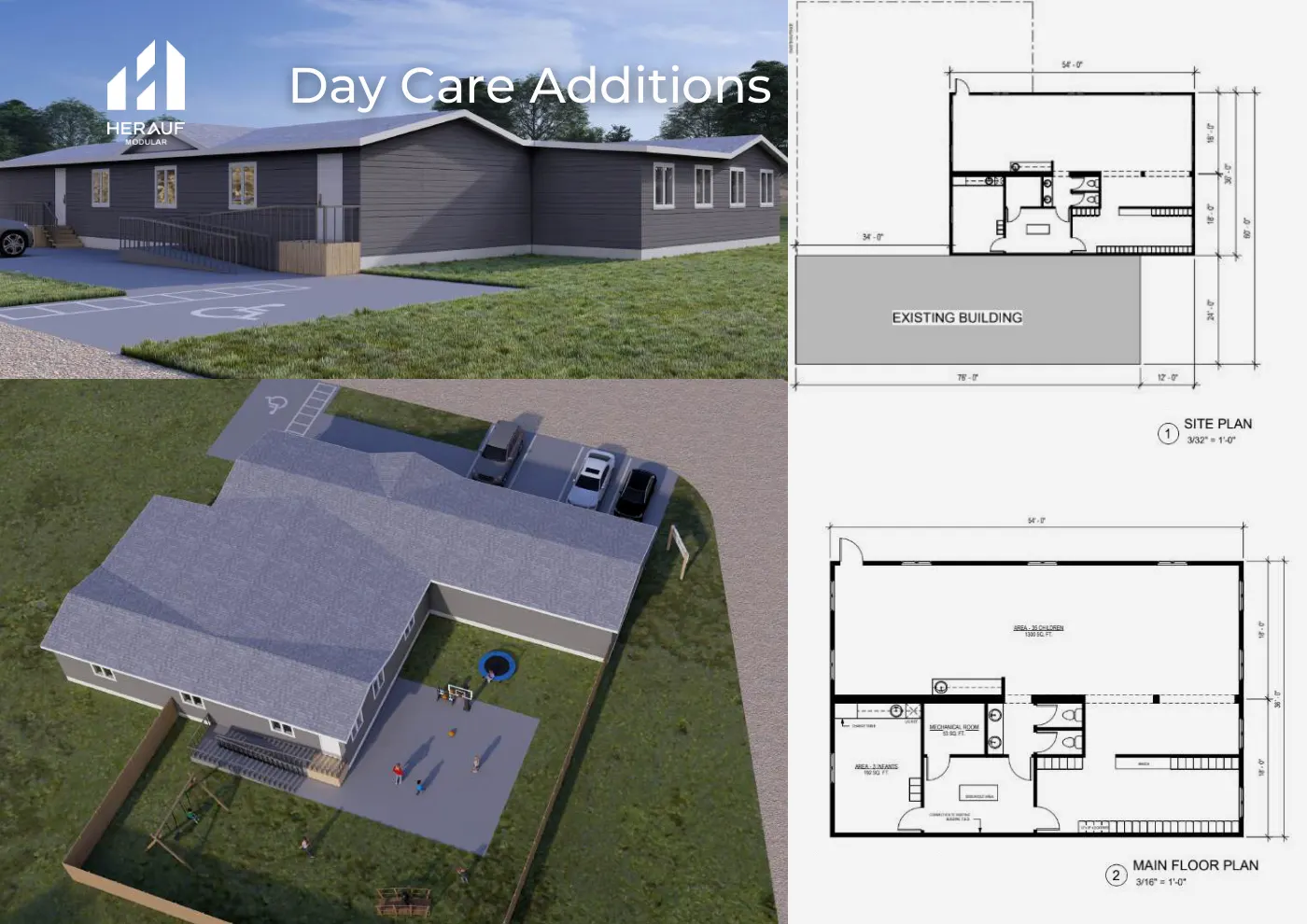 Daycare additions floor plan page from the Daycare Brochure