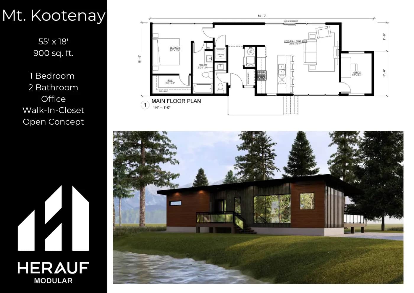 Mt. Kootenay brochure page: floor plan and specifications