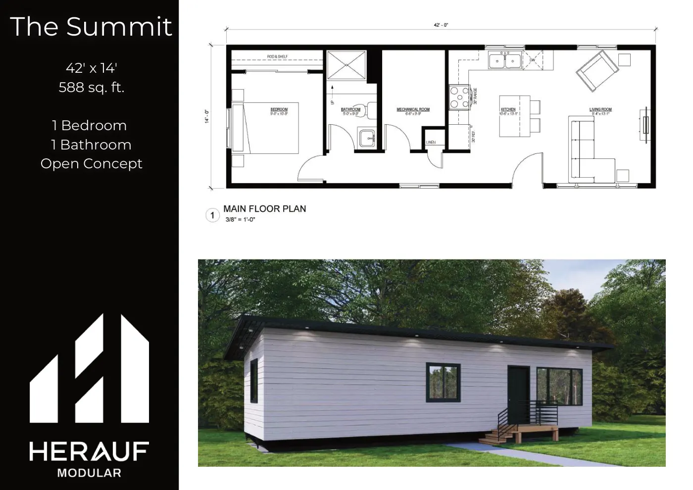 The Summit brochure page: floor plan and specifications