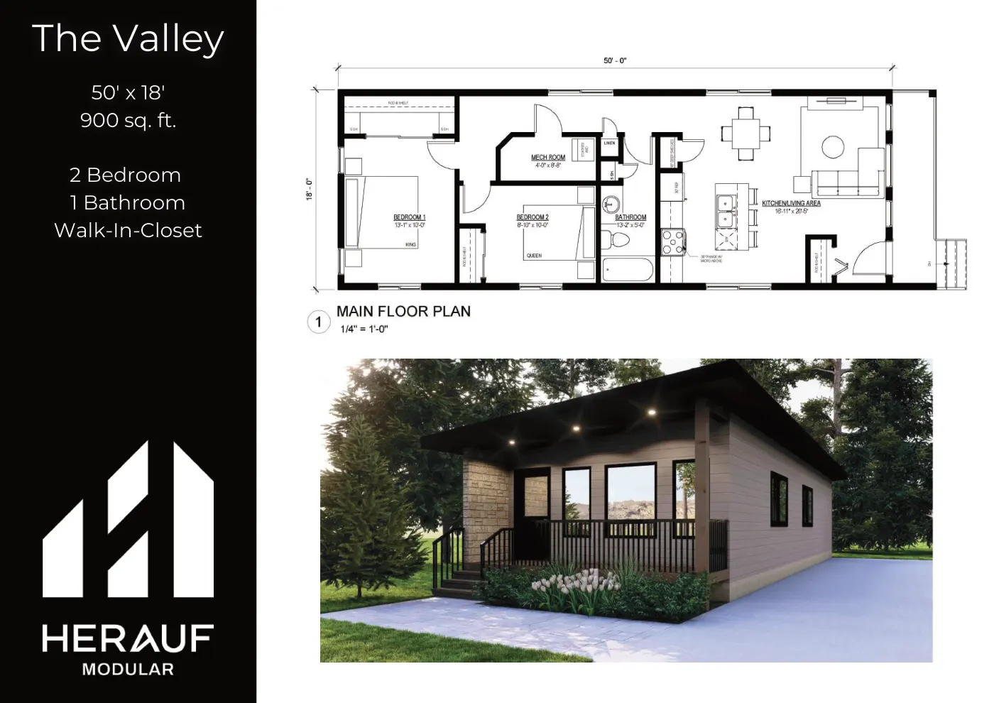 The Valley brochure page: floor plan and specifications