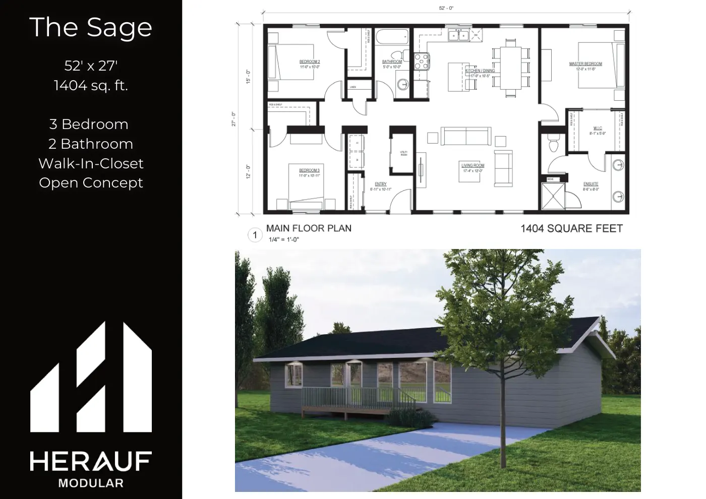 The Sage brochure page: floor plan and specifications
