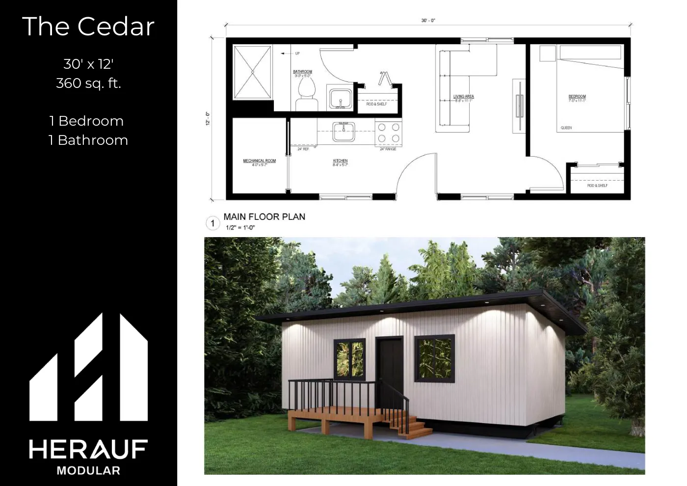 The Cedar brochure page: floor plan and specifications