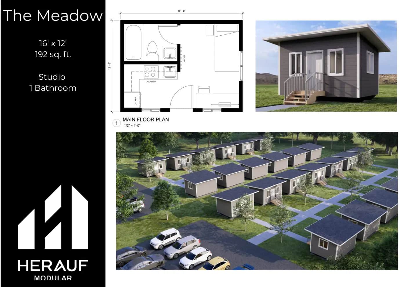 The Meadow brochure page: floor plan and specifications