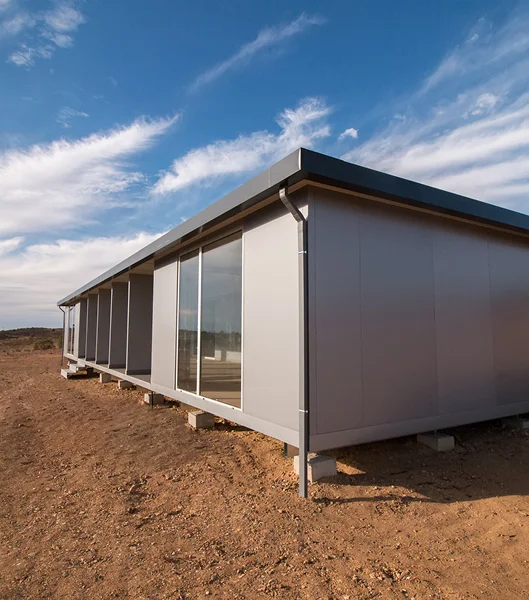 Completed Herauf modular unit set on a prepared site