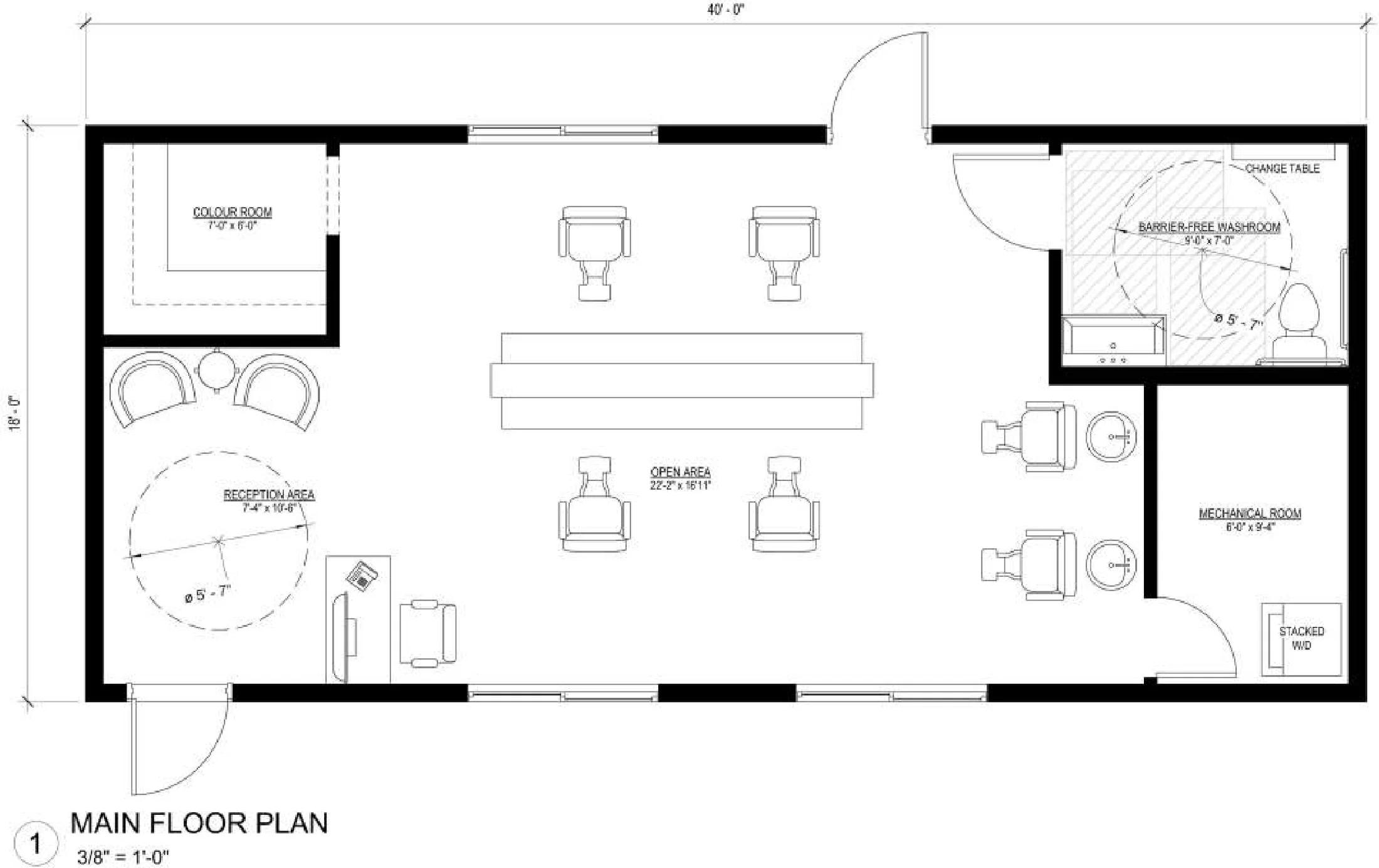 Beauty Salon, floor plan 1, brochure page 6