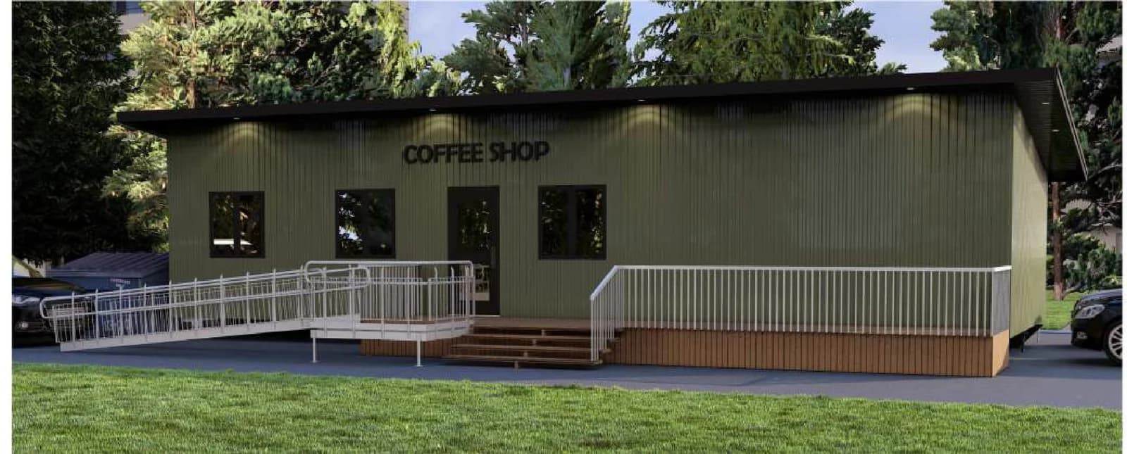 Coffee Shop, exterior 2, brochure page 8