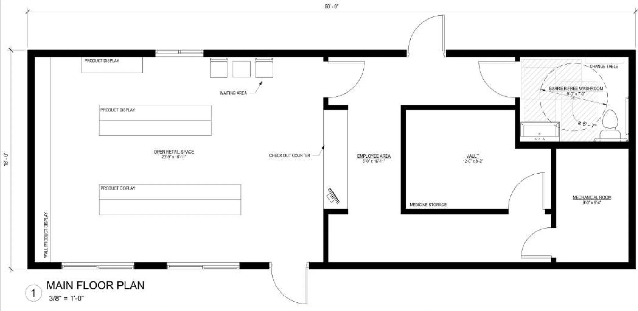Pharmacy, floor plan 1, brochure page 17