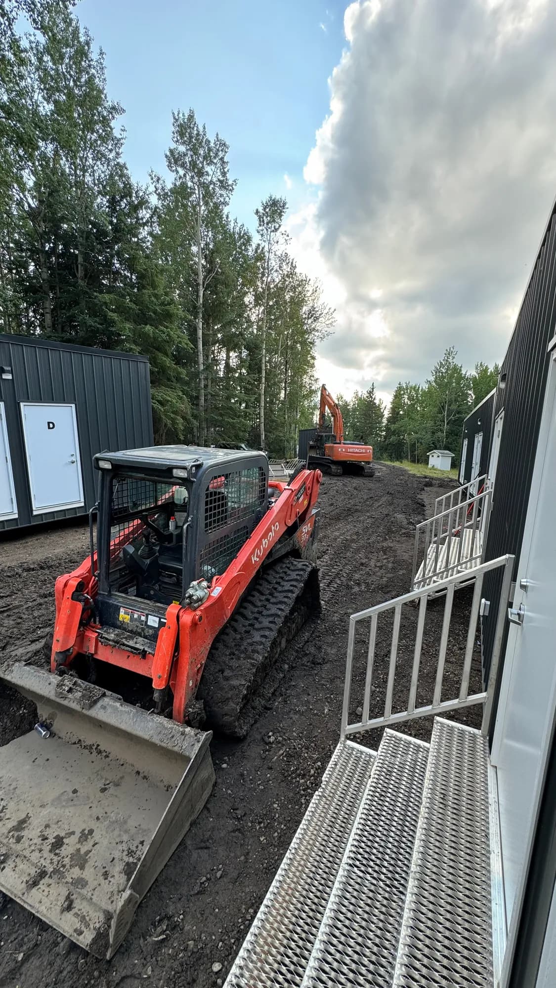 Herauf units and heavy equipment on an industrial site