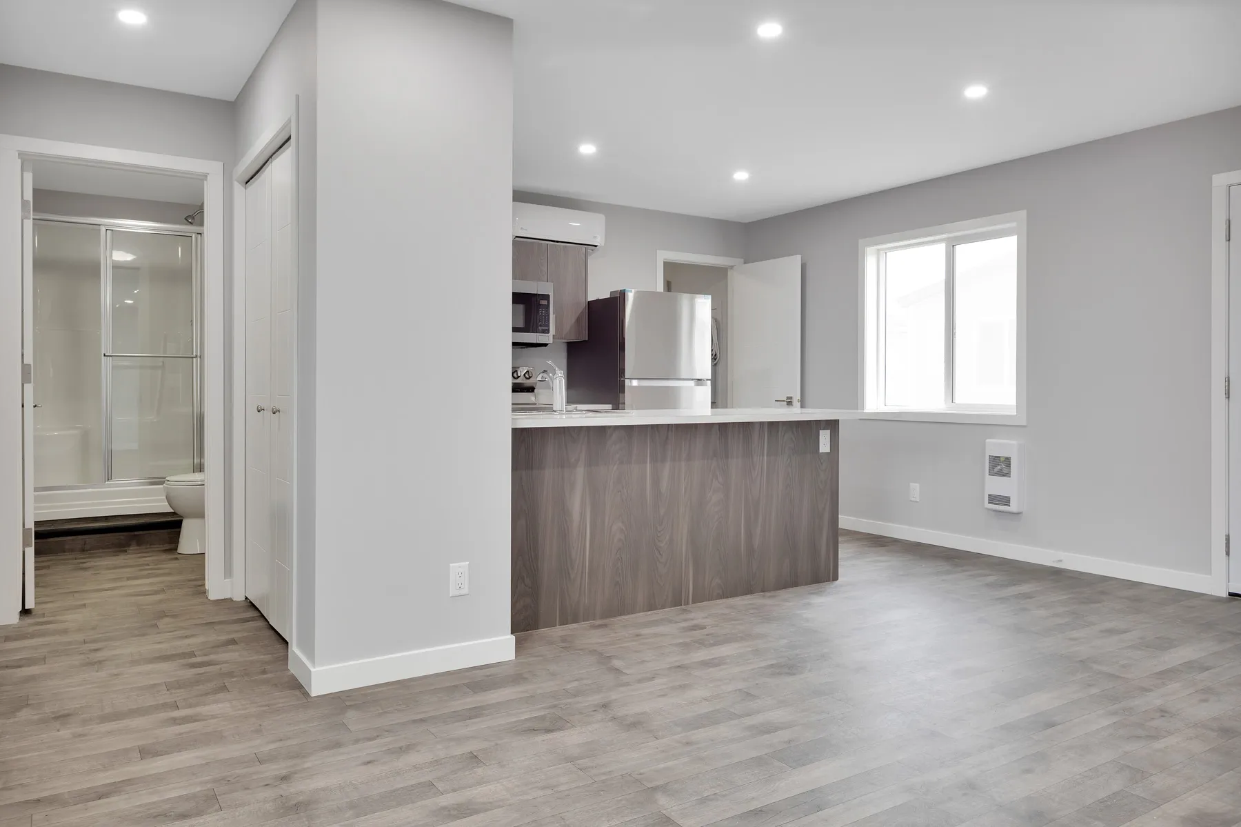 Open-plan kitchen and living space inside a compact Herauf home