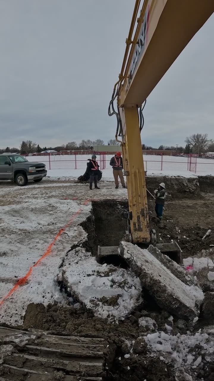 Digging out a frozen site