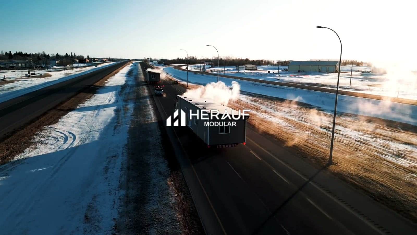 A Herauf home delivered over a winter road